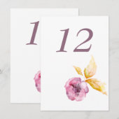 Plumrose-Tischnummer Einladung (Vorne/Hinten)