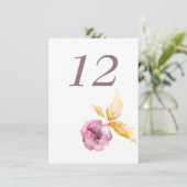 Plumrose-Tischnummer Einladung (Stehend Vorderseite)