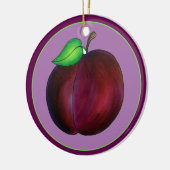 Plums Reif Sommer Lila Plum Frucht Illustration Keramik Ornament (Links)