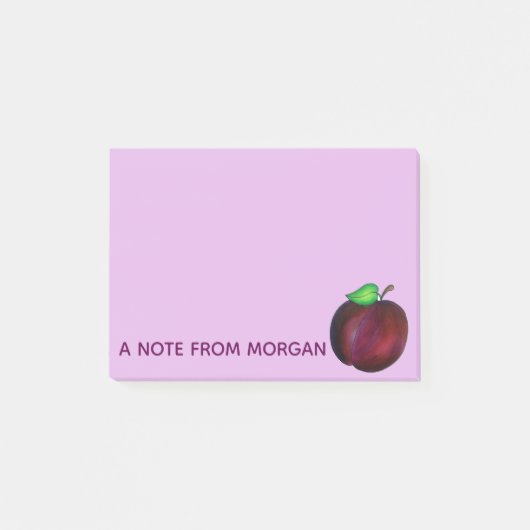 Plums Reif Sommer Lila Plum Frucht Illustration Post-it Klebezettel (Vorderseite)