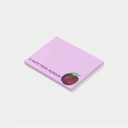 Plums Reif Sommer Lila Plum Frucht Illustration Post-it Klebezettel (angewinkelt)