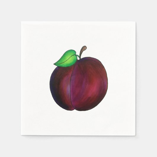 Plums Reif Sommer Lila Plum Frucht Illustration Serviette (Vorderseite)