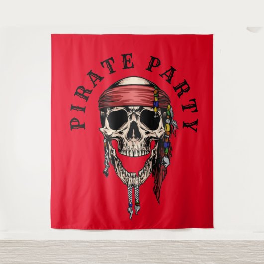 Plunder Pirate Skull Ghost Background Wandteppich (Vorderseite)
