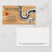 Plunger und Abtropfen | Pipes Business Card Visitenkarte (Vorne/Hinten)