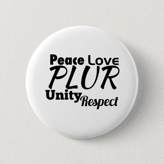 PLUR - Frieden, Liebe, Einheit, Respekt Button (Vorderseite)