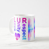 PLUR (Peace Liebe Unity Respect) Kaffeetasse (Vorderseite Links)