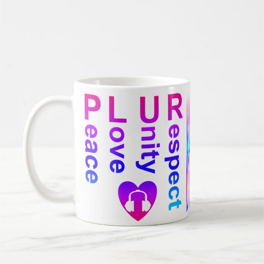 PLUR (Peace Liebe Unity Respect) Kaffeetasse (Links)