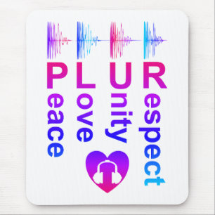 PLUR (Peace Liebe Unity Respect) Mousepad