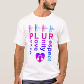 PLUR (Peace Liebe Unity Respect) T-Shirt (Vorderseite)