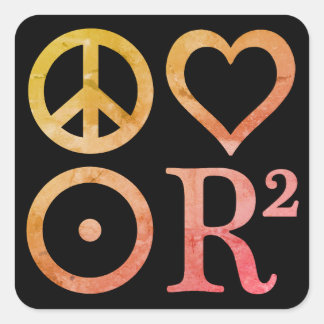 PLUR Symbols Square Stickers