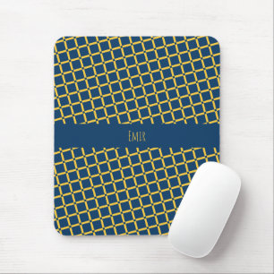 Plus Blau Gelb Minimal Muster Mousepad