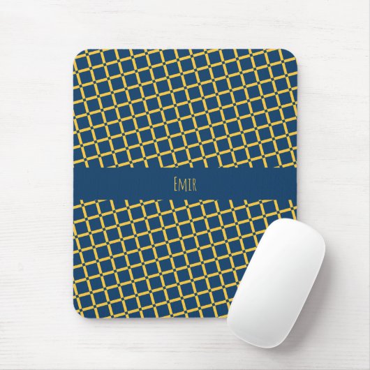 Plus Blau Gelb Minimal Muster Mousepad (Mit Mouse)