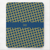 Plus Blau Gelb Minimal Muster Mousepad (Vorne)