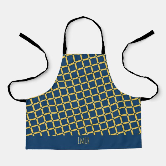 Plus Blau Gelb Minimal Muster Schürze (Vorderseite)