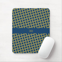 Plus Blaugelbes Minimalmuster Mousepad