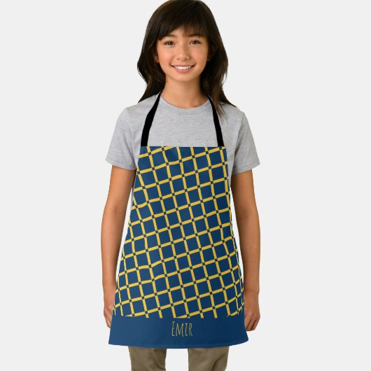 Plus Blaugelbes Minimalmuster Schürze (Insitu)