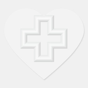 Plus Embossfläche Herz-Aufkleber