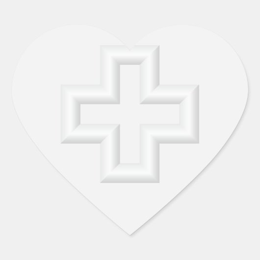 Plus Embossfläche Herz-Aufkleber (Vorderseite)