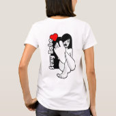 Plus Größe Frau in Bikini, körperpositive Dame in T-Shirt (Rückseite)