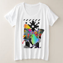 Plus Größe Frauen Schmetterling Blumengestelle Gra