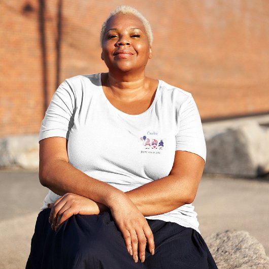 Plus Größe, Name Niedliche Gnome, Comfy White T - Große Größe T-Shirt