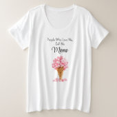 Plus Größe rosa Hydrangeas Valentine Composite T - Große Größe T-Shirt (Design vorne)