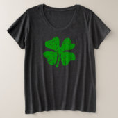 Plus Größe St Patricks Day Shirt mit Kleeblatt Log (Design vorne)