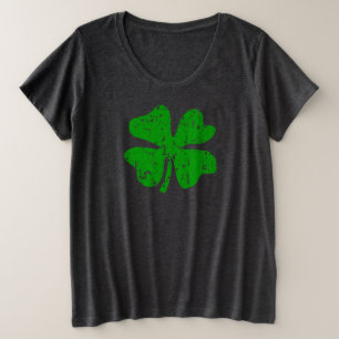 Plus Größe St Patricks Day Shirt mit Kleeblatt Log