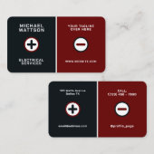 Plus minus Akkubetrieb Visitenkarte (Vorne/Hinten)