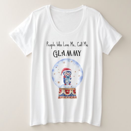 Plus Size Custom Oma Snow Globe Comfort T - Shirt (Design vorne)