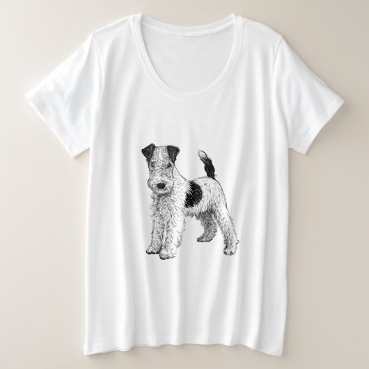 Plus Size Fox Terrier T - Shirt (Design vorne)