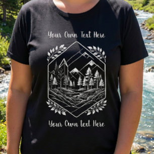 Plus Size Natur Sechseck Berg Ihr Text Große Größe T-Shirt