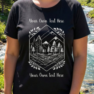 Plus Size Nature Hexagon Mountain Your Text Große Größe T-Shirt