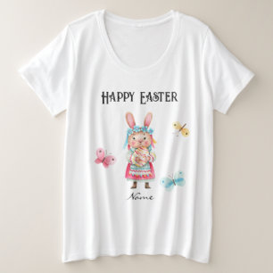 Plus Size Vintag Ostersonnige Schmetterlinge T - S Große Größe T-Shirt