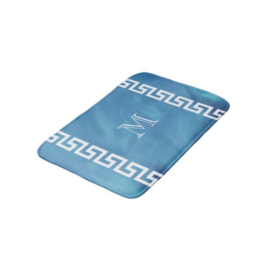 Plüsch-Grieche-Schlüssel Badematte (Schrägansicht)