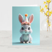Plüsch-Hasen-Geburtstagskarte Karte (Gelbe Blume)