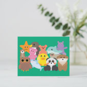 Plüschtiere  postkarte (Stehend Vorderseite)