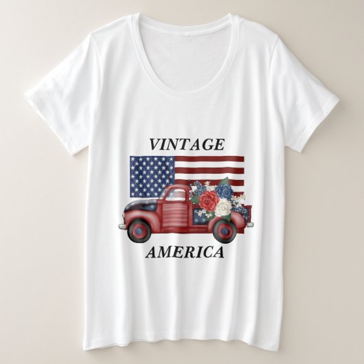 Plusgrößen-Unabhängigkeitstag-T - Shirt (Design vorne)