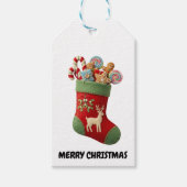 Plush Christmas Stocking Illustration Geschenkanhänger (Vorderseite)
