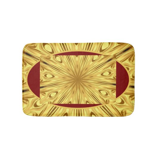 Plush Comfort & High Contrast: Crimson & Gold Opul Badematte (Vorderseite)