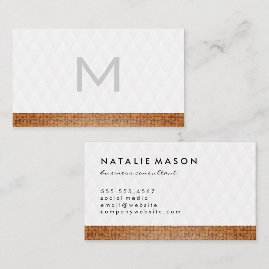 Plush Diamond Pattern mit stilvollem Tile Trim Visitenkarte (Vorne/Hinten)