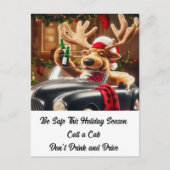Plush Drunken Rentier Trinken und fahren Sie nicht Postkarte (Vorderseite)
