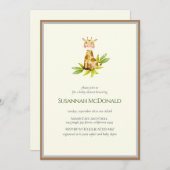 Plush Giraffe | Jungle Safari Baby Dusche Einladung (Vorne/Hinten)