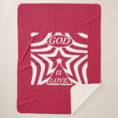 Plush God Is Liebe Star Red & White - Christlich H Sherpadecke (Vorderseite)