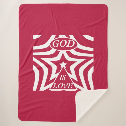 Plush God Is Liebe Star Red & White - Christlich H Sherpadecke (Vorderseite)