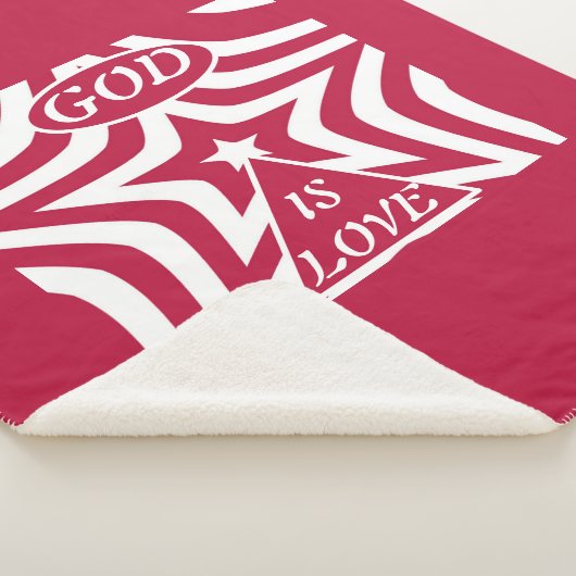 Plush God Is Liebe Star Red & White - Christlich H Sherpadecke (3/4)