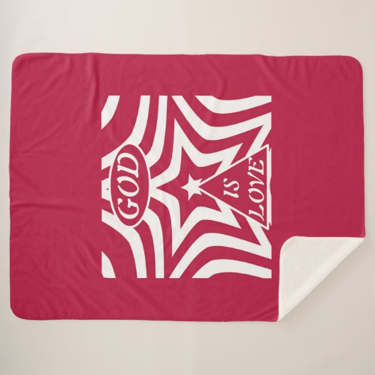 Plush God Is Liebe Star Red & White - Christlich H Sherpadecke (Vorderseite (Horizontal))