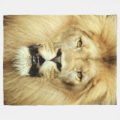 Plush Lion Head Foto Fleecedecke (Vorderseite (Horizontal))