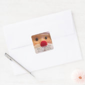 Plush Santa Christmas Rücksendeadresse Quadratischer Aufkleber (Umschlag)