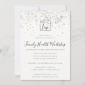 PLUSH SILVER FOIL TEXTURE IHR LOGO-WORKSHOP-EREIGN EINLADUNG (Vorderseite)